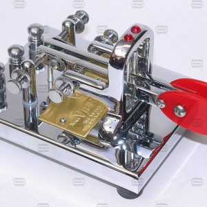 VITROPLEX Tasto Telegrafico Lineareddle Deluxe in cromo, leva in rosso