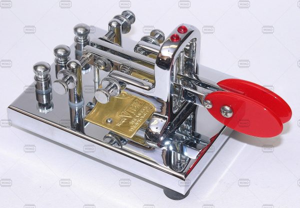 VITROPLEX Tasto Telegrafico Lineareddle Deluxe in cromo, leva in rosso